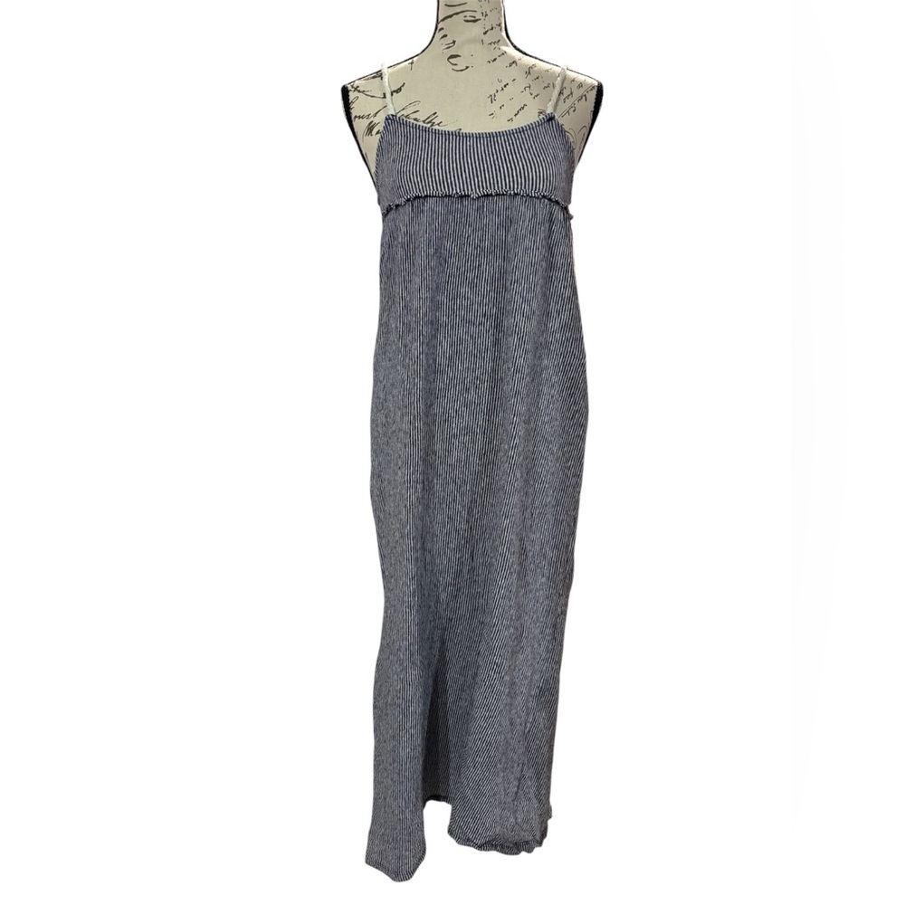 Zara Blue‎ & White Striped Lightweight Beach Maxi Dress- Size Small - Picture 4 of 5